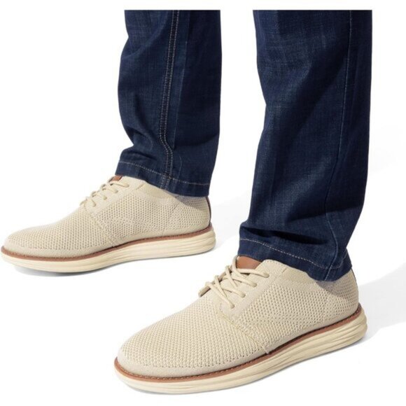 ⚡Bruno Marc Men Apricot Knit Flex Mesh Oxford Lace-Up Lightweight Casual Sneaker - Picture 2 of 7